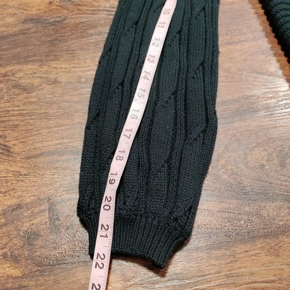 Free People Solid Black Ribbed When It  Rains Cotton V-Neck Cropped Sweater S - Picture 9 of 11